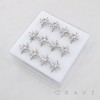 DIMENSIONAL MULTI CZ STARBURST CZ POLISH 316L SURGICAL STEEL NOSE HOOP RING BOX